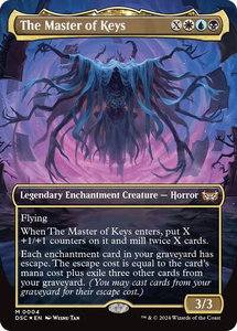 The Master of Keys (Borderless) - Commander: Duskmourn: House of Horror (DSC) #4 - Mythic Rare Magic: The Gathering Trading Card