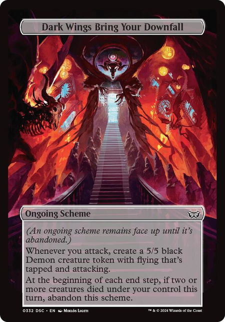 Dark Wings Bring Your Downfall (Full Art) - Archenemy: Duskmourn Magic: The Gathering trading card