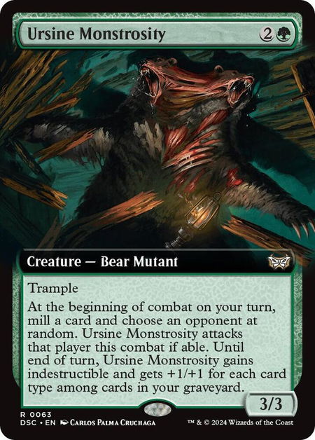 Ursine Monstrosity (Extended Art) trading card from Commander: Duskmourn: House of Horror Ursine Monstrosity (Extended Art) - Commander: Duskmourn: House of Horror Magic: The Gathering trading card