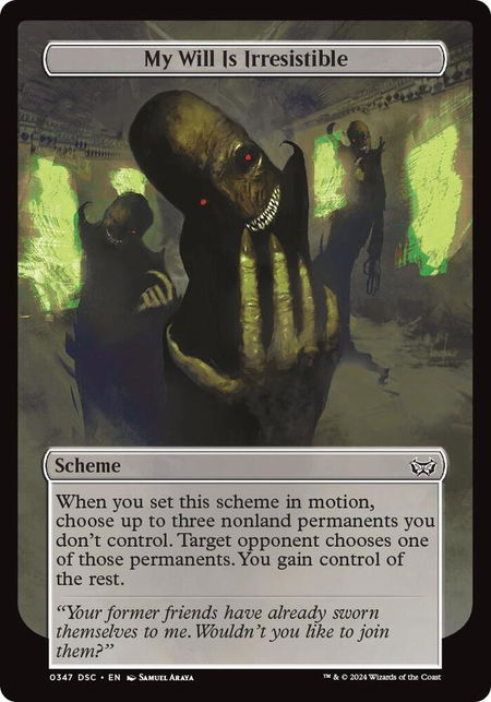 My Will Is Irresistible (Full Art) - Archenemy: Duskmourn Magic: The Gathering trading card