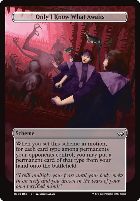 Only I Know What Awaits (Full Art) - Archenemy: Duskmourn Magic: The Gathering trading card