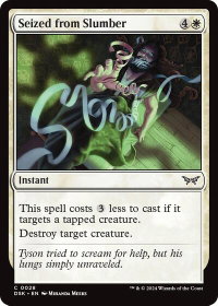 Seized from Slumber - Duskmourn: House of Horror (DSK) #28 - Common Magic: The Gathering Trading Card