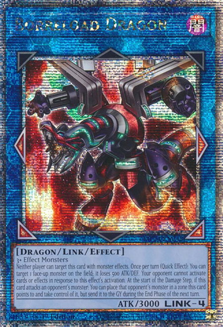Borreload Dragon (Alternate Art) (Quarter Century Secret Rare) - 25th Anniversary Tin: Dueling Mirrors YuGiOh trading card