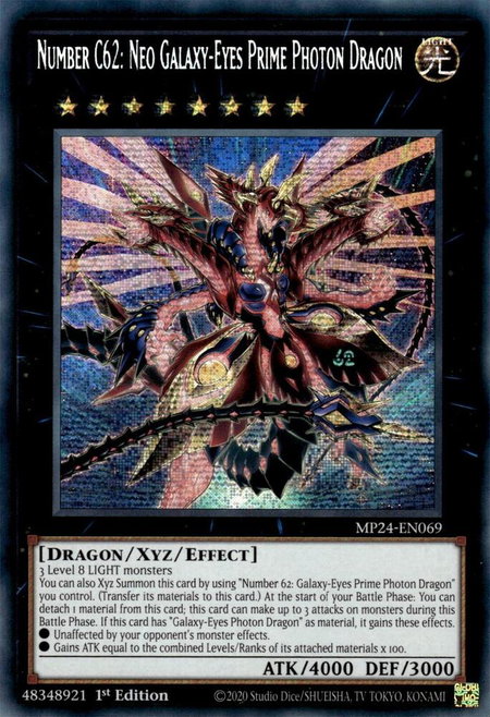 Number C62: Neo Galaxy-Eyes Prime Photon Dragon - 25th Anniversary Tin: Dueling Mirrors YuGiOh trading card