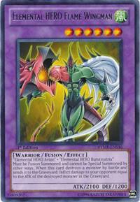 Elemental HERO Flame Wingman trading card from Ra Yellow Mega Pack Elemental HERO Flame Wingman - Ra Yellow Mega Pack YuGiOh trading card