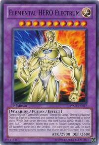 Elemental HERO Electrum trading card from Ra Yellow Mega Pack Elemental HERO Electrum - Ra Yellow Mega Pack YuGiOh trading card
