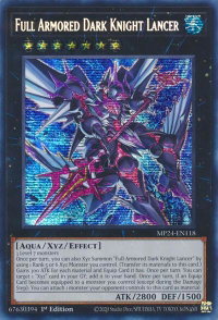 Full Armored Dark Knight Lancer - 25th Anniversary Tin: Dueling Mirrors  #MP24-EN118 - Prismatic Secret Rare YuGiOh Trading Card