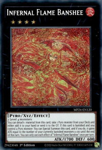 Infernal Flame Banshee - 25th Anniversary Tin: Dueling Mirrors  #MP24-EN120 - Prismatic Secret Rare YuGiOh Trading Card