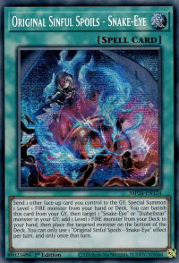 Original Sinful Spoils - Snake-Eye - 25th Anniversary Tin: Dueling Mirrors  #MP24-EN124 - Prismatic Secret Rare YuGiOh Trading Card