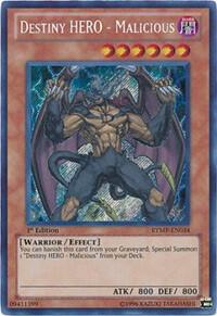 Destiny HERO - Malicious trading card from Ra Yellow Mega Pack Destiny HERO - Malicious - Ra Yellow Mega Pack YuGiOh trading card