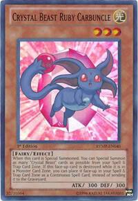 Crystal Beast Ruby Carbuncle trading card from Ra Yellow Mega Pack Crystal Beast Ruby Carbuncle - Ra Yellow Mega Pack YuGiOh trading card