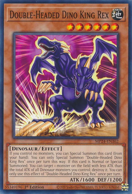 Double-Headed Dino King Rex - 25th Anniversary Tin: Dueling Mirrors YuGiOh trading card