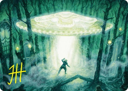 Unidentified Hovership Art Card (Gold-Stamped Signature) - Art Series: Duskmourn: House of Horror Magic: The Gathering trading card