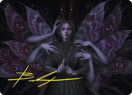 Demonic Counsel Art Card (7/54) (Gold-Stamped Signature) - Art Series: Duskmourn: House of Horror Magic: The Gathering trading card