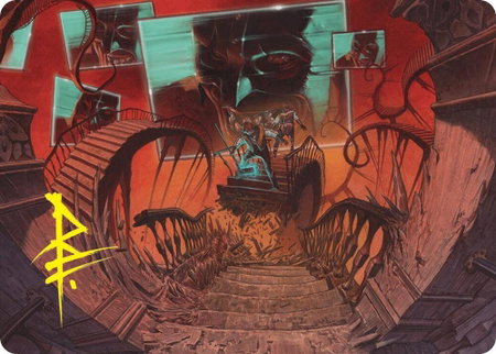 Let's Play a Game Art Card (Gold-Stamped Signature) - Art Series: Duskmourn: House of Horror Magic: The Gathering trading card