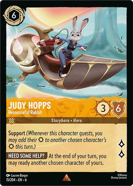 Judy Hopps - Resourceful Rabbit - Azurite Sea Disney Lorcana trading card