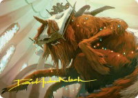 Bedhead Beastie Art Card (Gold-Stamped Signature) - Art Series: Duskmourn: House of Horror (ASDSK) #11 - Special Magic: The Gathering Trading Card