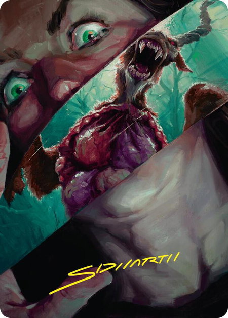 Hauntwoods Shrieker Art Card (Gold-Stamped Signature) - Art Series: Duskmourn: House of Horror Magic: The Gathering trading card
