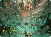 Valgavoth's Onslaught Art Card (Gold-Stamped Signature) - Art Series: Duskmourn: House of Horror (ASDSK) #16 - Special Magic: The Gathering Trading Card