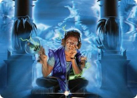 Oblivious Bookworm Art Card - Art Series: Duskmourn: House of Horror Magic: The Gathering trading card