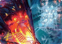 Roaring Furnace // Steaming Sauna Art Card (Gold-Stamped Signature) - Art Series: Duskmourn: House of Horror (ASDSK) #37 - Special Magic: The Gathering Trading Card
