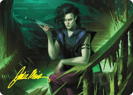 Winter, Misanthropic Guide Art Card (Gold-Stamped Signature) - Art Series: Duskmourn: House of Horror Magic: The Gathering trading card