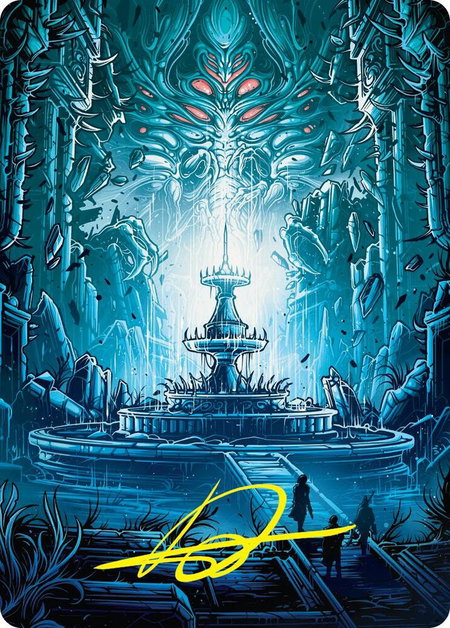 Island Art Card (Gold-Stamped Signature) - Art Series: Duskmourn: House of Horror Magic: The Gathering trading card
