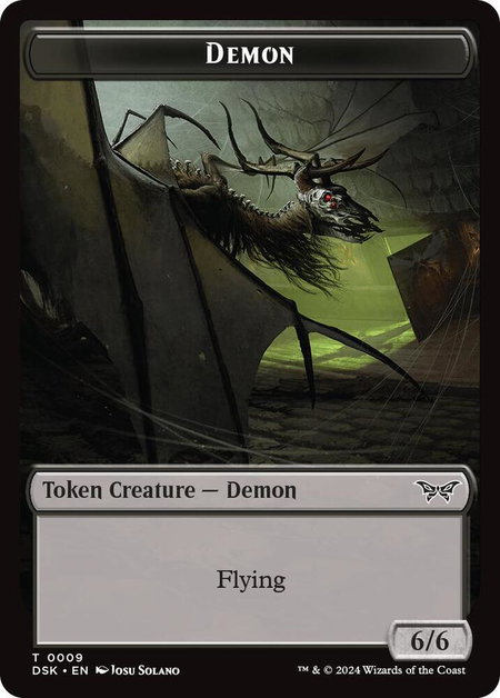 Demon // Manifest Double-Sided Token - Duskmourn: House of Horror Magic: The Gathering trading card