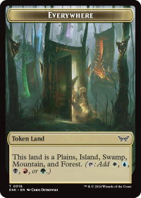 Everywhere // Copy Double-Sided Token - Duskmourn: House of Horror (DSK) #16 // 1 - Token Magic: The Gathering Trading Card