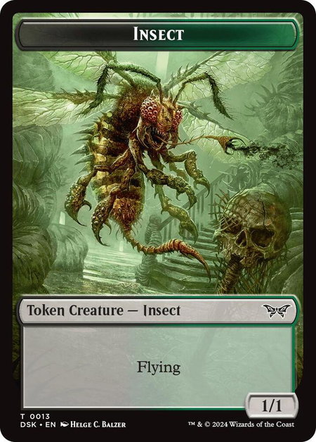 Insect (0013) // Spider Double-Sided Token - Duskmourn: House of Horror Magic: The Gathering trading card