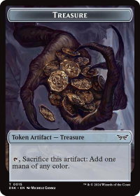 Treasure // Copy Double-Sided Token - Duskmourn: House of Horror (DSK) #15 // 1 - Token Magic: The Gathering Trading Card