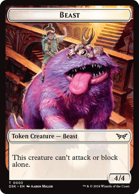 Beast Token - Duskmourn: House of Horror Magic: The Gathering trading card