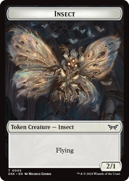 Insect (0005) Token - Duskmourn: House of Horror Magic: The Gathering trading card