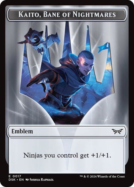 Emblem - Kaito, Bane of Nightmares - Duskmourn: House of Horror Magic: The Gathering trading card