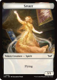 Spirit (0006) // Manifest Double-Sided Token - Duskmourn: House of Horror (DSK) #6 // 18 - Token Magic: The Gathering Trading Card