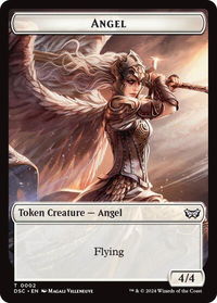 Angel // Glimmer Double-Sided Token - Commander: Duskmourn: House of Horror (DSC) #2 // 4 - Token Magic: The Gathering Trading Card