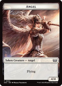 Angel // Treasure Double-Sided Token - Commander: Duskmourn: House of Horror (DSC) #2 // 15 - Token Magic: The Gathering Trading Card