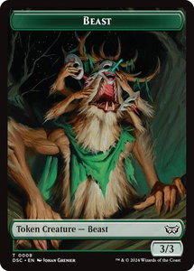 Beast // Scarecrow Double-Sided Token - Commander: Duskmourn: House of Horror (DSC) #8 // 23 - Token Magic: The Gathering Trading Card