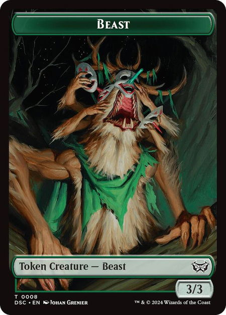 Beast // Scarecrow Double-Sided Token trading card from Commander: Duskmourn: House of Horror Beast // Scarecrow Double-Sided Token - Commander: Duskmourn: House of Horror Magic: The Gathering trading card