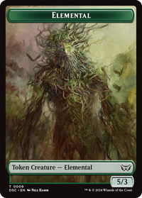 Elemental // Bird Double-Sided Token - Commander: Duskmourn: House of Horror (DSC) #9 // 5 - Token Magic: The Gathering Trading Card