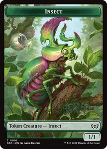 Insect (0010) // Manifest Double-Sided Token - Commander: Duskmourn: House of Horror (DSC) #10 // 18 - Token Magic: The Gathering Trading Card