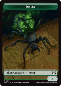 Insect (0011) // Ooze (0014) Double-Sided Token - Commander: Duskmourn: House of Horror (DSC) #11 // 14 - Token Magic: The Gathering Trading Card