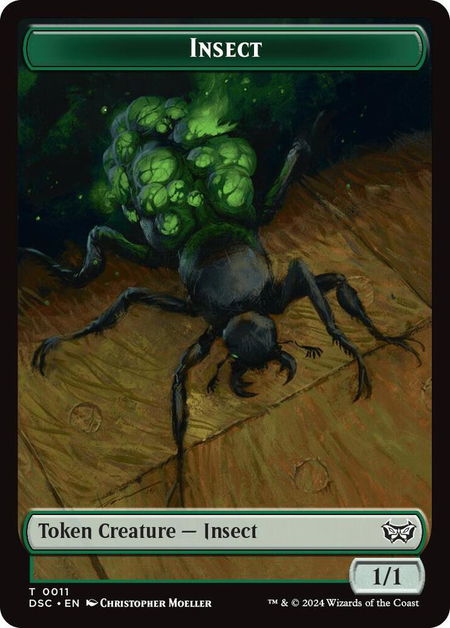 Insect (0011) // Shapeshifter Double-Sided Token trading card from Commander: Duskmourn: House of Horror Insect (0011) // Shapeshifter Double-Sided Token - Commander: Duskmourn: House of Horror Magic: The Gathering trading card