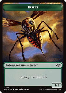 Insect (0012) // Ooze (0013) Double-Sided Token - Commander: Duskmourn: House of Horror (DSC) #12 // 13 - Token Magic: The Gathering Trading Card