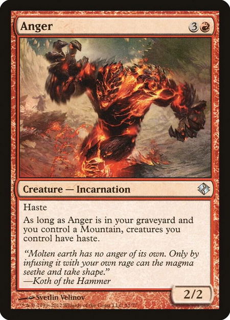 Anger - Duel Decks: Venser vs. Koth Magic: The Gathering trading card