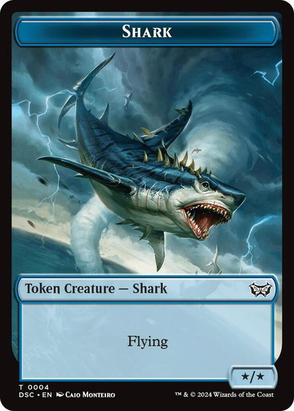 Shark // Copy Double-Sided Token trading card from Commander: Duskmourn: House of Horror Shark // Copy Double-Sided Token - Commander: Duskmourn: House of Horror Magic: The Gathering trading card