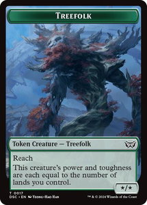 Treefolk // Spider Double-Sided Token - Commander: Duskmourn: House of Horror (DSC) #17 // 16 - Token Magic: The Gathering Trading Card