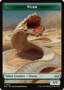 Wurm (0018) // Fractal Double-Sided Token - Commander: Duskmourn: House of Horror (DSC) #18 // 20 - Token Magic: The Gathering Trading Card