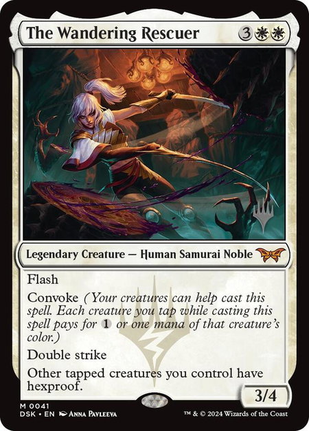 The Wandering Rescuer - Promo Pack: Duskmourn: House of Horror Magic: The Gathering trading card