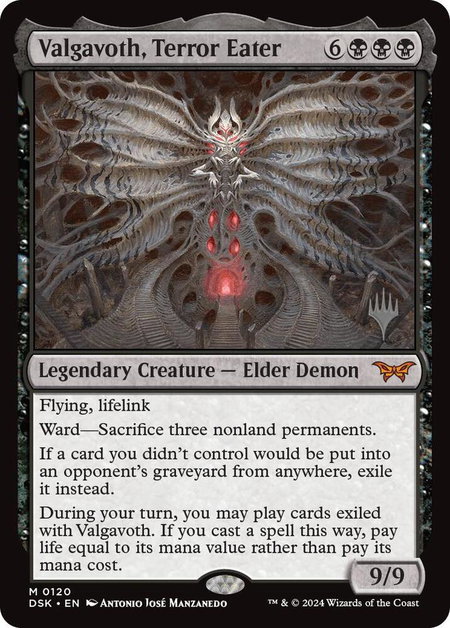 Valgavoth, Terror Eater - Promo Pack: Duskmourn: House of Horror Magic: The Gathering trading card
